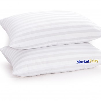 Market Fairy 16x24 Inch Standard Size Fiber Pillow - Soft and Supportive Sleep Pillow for Neck (Pack of 2) Market Fairy 16x24 Inch Standard Size Fiber Pillow - Soft and Supportive Sleep Pillow for Neck (Pack of 2)